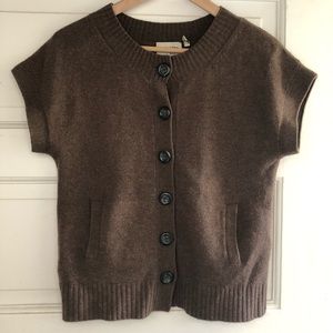 Cashmere blend wool button up sweater vest